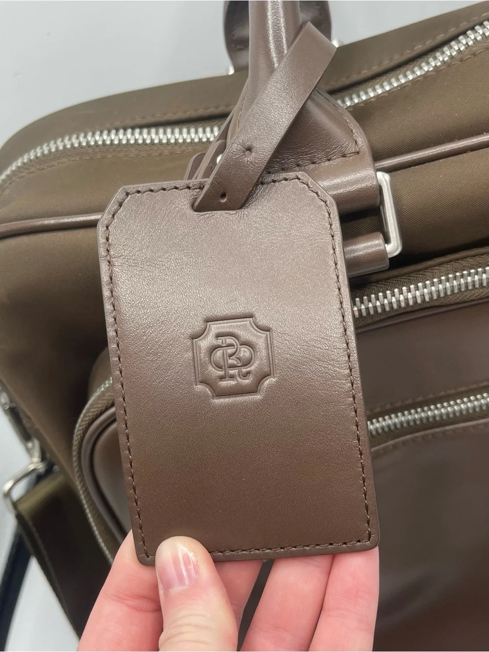 Oak and Rove Alto briefcase/duffel in brown leather